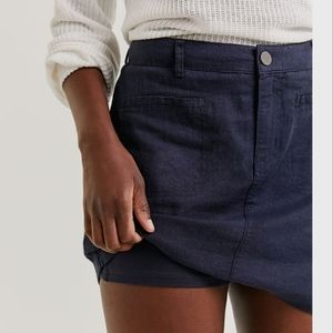 Linen Blend Skort. Dark Blue. Size 6.